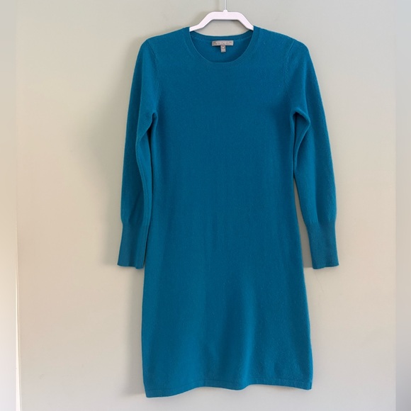 Neiman Marcus 100% Cashmere Bright Blue Sweater Dress Size M - Picture 2 of 13